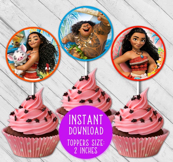 Moana Cupcake Toppers Moana Party Moana Toppers Moana Etsy Moana Cupcake Toppers Moana Party Moana Toppers Moana Etsy