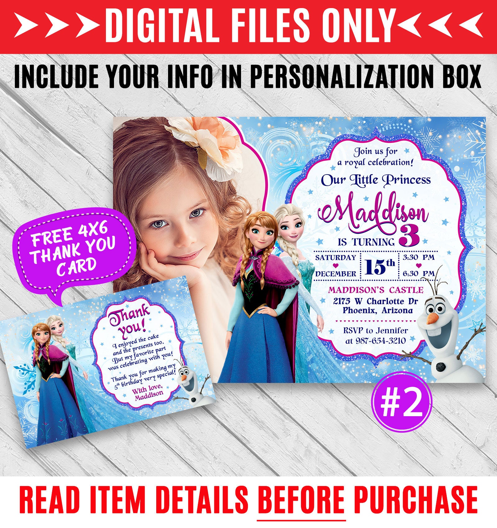 Frozen Birthday Invitation Frozen Invitation Anna and Elza Etsy