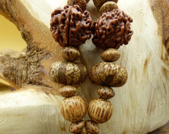 Bodhi Tree ~ Wood & Gemstone Necklace ~ Goa ~ Hippie ~ Ethno ~ Nature ~ Buddha ~ Tibet