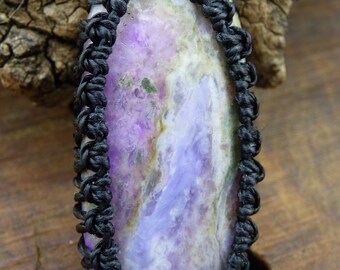 Andenopal Peruanischer Opal ~ Makramee Edelstein Kette ~HIPPIE ~GOA ~Boho ~Ethno ~Nature ~Heilstein ~Auge