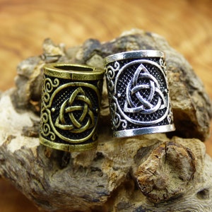 Brass Dreadlock Beads Runes Bronze/Silver Celtic Power Odin Germanic Beard Beads Breads Dreads HIPPIE GOA Boho Nature Vintage Viking 1