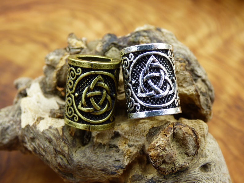 Brass Dreadlock Beads Runes Bronze/Silver Celtic Power Odin Germanic Beard Beads Breads Dreads HIPPIE GOA Boho Nature Vintage Viking 1