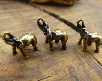 Elephants ~ Brass Figure ~ Gift for Stone ~ ~Goa ~Hippie ~Boho ~Jewelry ~Healing Stones