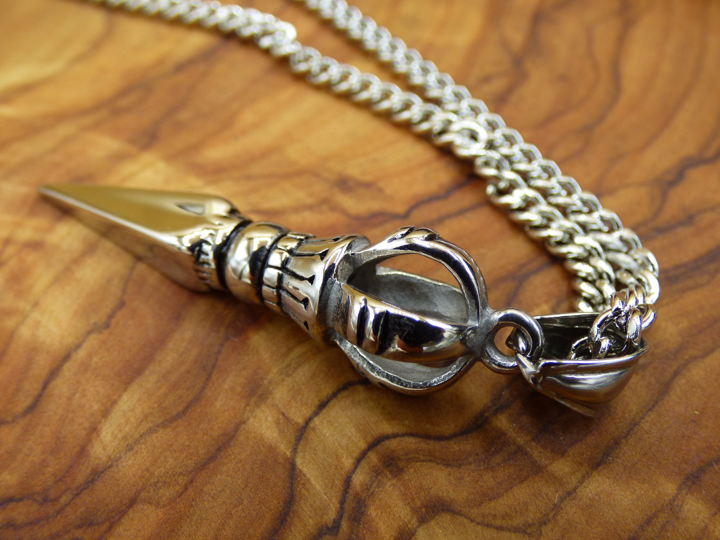 Dorje Vajra Ganesha Lucky Arrow ~ Stainless Steel Tibetan Pendant