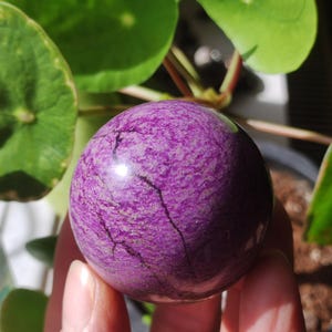 Stichtite AAA - Gemstone Ball Natural Healing Stone Decoration Sphere Crystal Gift Him Her House Inauguration Apartment Energy Power Meditation