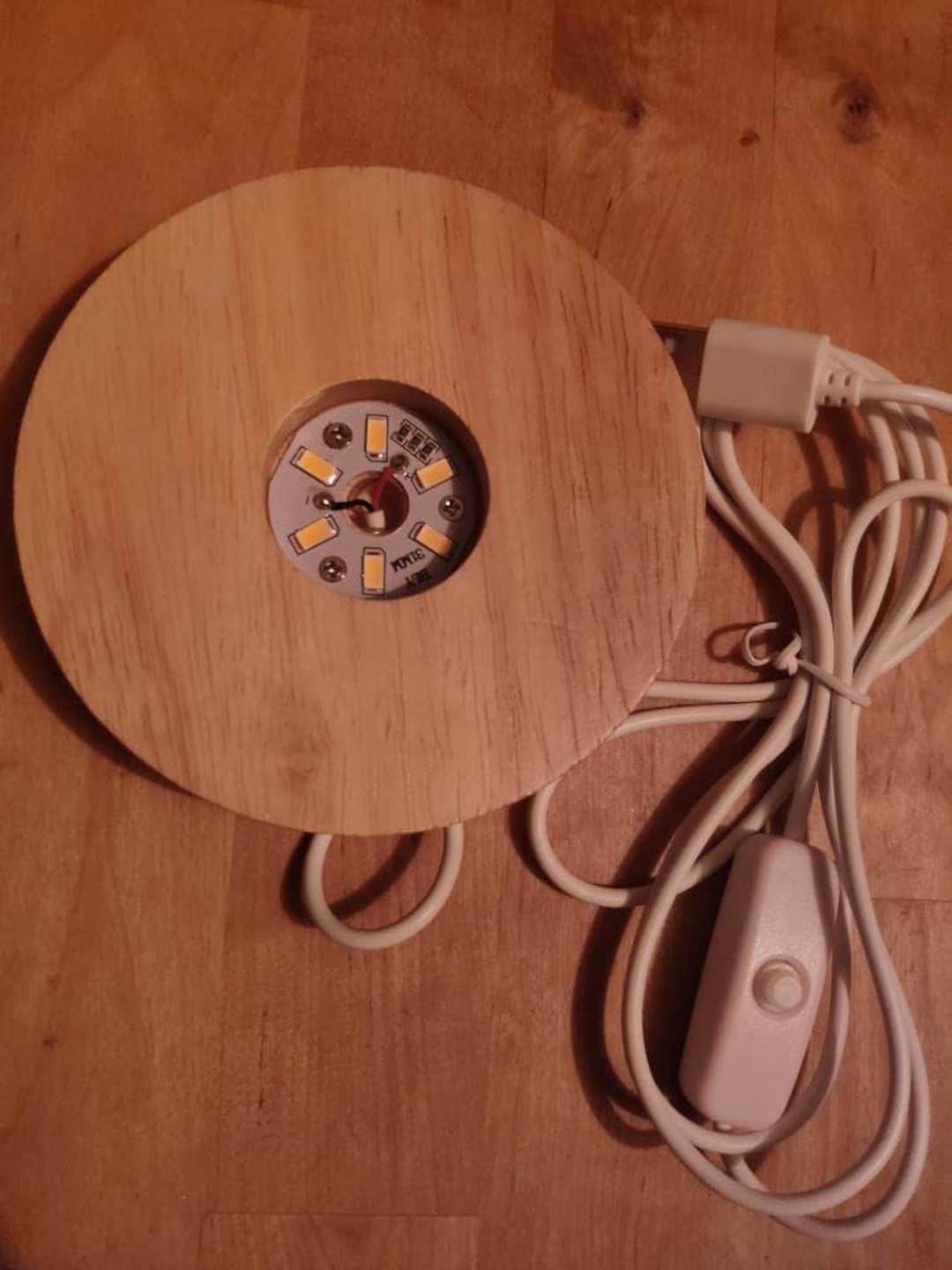 Coaster Usb Table LED + USB Stand Wooden Coaster Light Stand Market Jewelry Display Decor ...