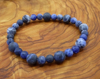 Sodalite shiny or matt ~ Gemstone bracelet stretch ~ GOA ~ Hippie ~ Boho ~ Ethno ~ Indie ~ Nature ~ Healing stone energy chakra