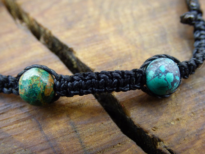Chrysocoll ~ Gem Makramee Bracelet ~ GOA ~ Hippie ~ Boho ~ Ethno ~ Indie ~ Nature ~ Healing Stone