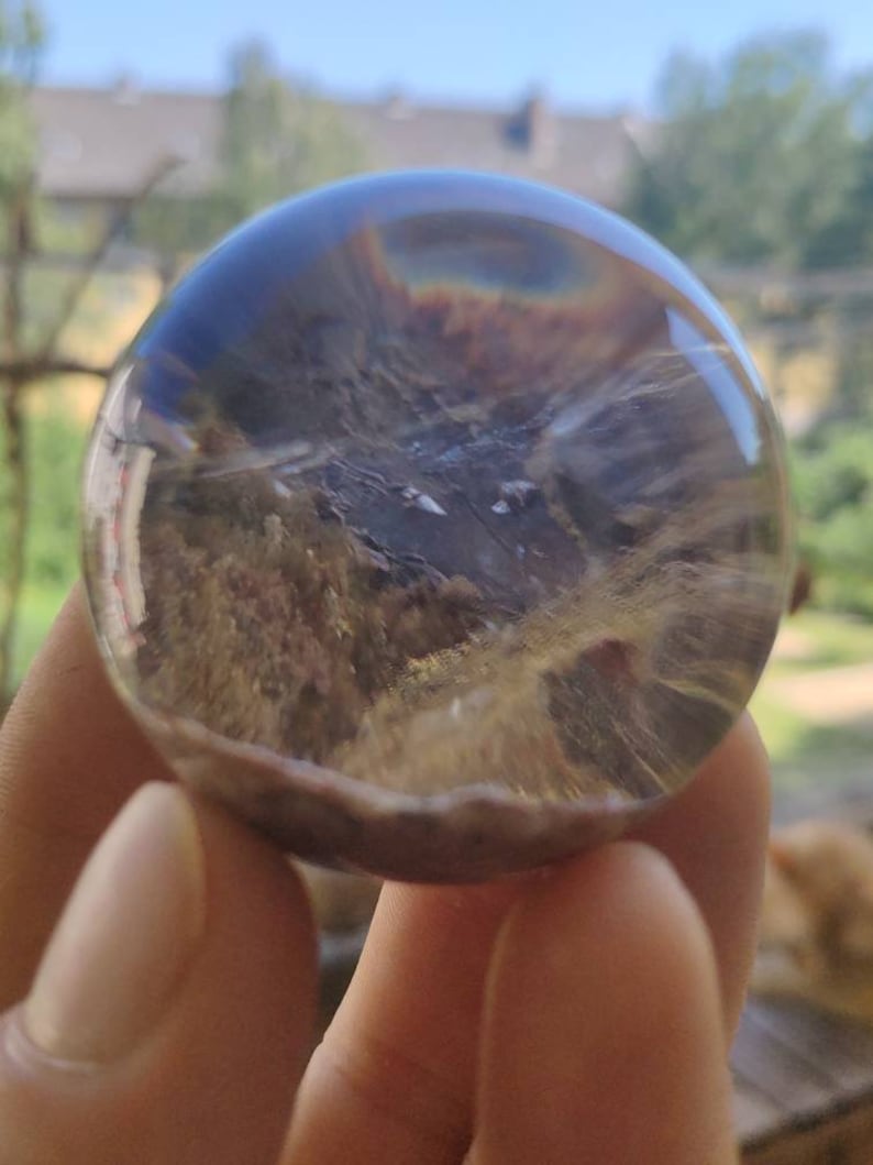 Magical Gemstone Ball Massage /& Deco Sphere Crystal Meditation GOA- Boho- Ethno-Healing Stone HIPPIE AAA Clear Phantom Quartz Red Yellow