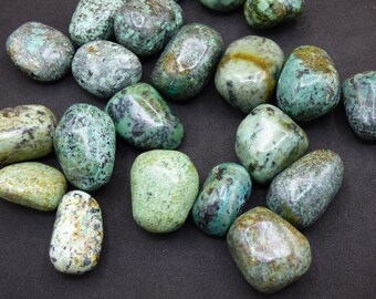 3x Cuprit Chrysocolll Trommelstein Edelstein rund Dekostein Wasserstein Edelsteinwasser Chakra Heilstein Naturmedizin Energiewasser