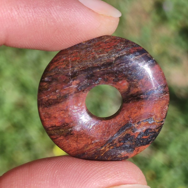 Pietersite rot schwarz - Edelstein Kette Rarität selten Schutzsymbol Heilstein Kristall HIPPIE Boho Tibet Ethno Mann Frau Geschenk Er Sie