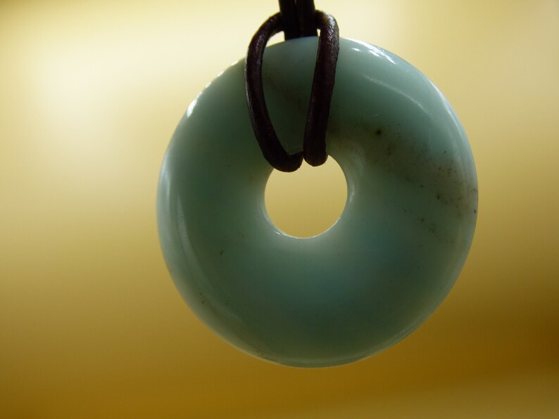 Amazonite ~ Gem Chain ~ HIPPIE ~ GOA ~ Boho ~ Tibet ~ Ethno ~ Nature ~ Donut ~ Protection Symbol ~ Healing Stone