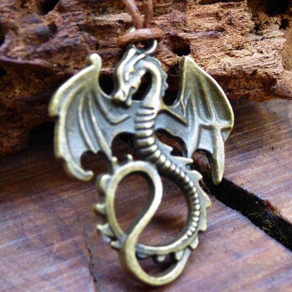 Drachen ~ Kette "Game of Thrones" ~HIPPIE ~GOA ~Boho ~Tibet ~Ethno ~Nature ~Antik Bronze