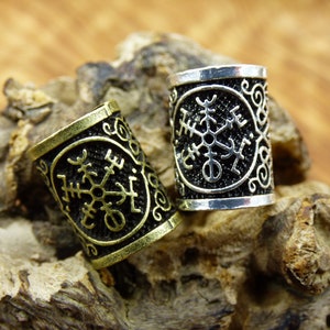 Brass Dreadlock Beads Runes Bronze/Silver Celtic Power Odin Germanic Beard Beads Breads Dreads HIPPIE GOA Boho Nature Vintage Viking 4