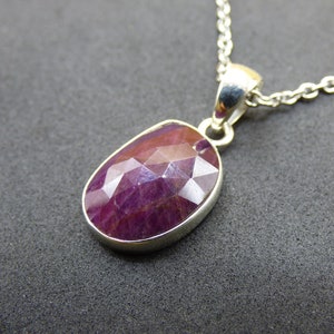 Rubis - Collier de pierres précieuses AAA en argent sterling 925 - Bijoux nobles pour femme et homme, filigrane, cadeau d&#39;anniversaire de mariage, pierre de guérison, rareté, rouge