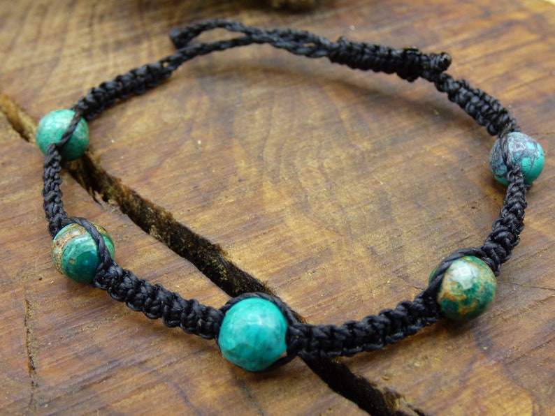 Chrysocoll ~ Gem Makramee Bracelet ~ GOA ~ Hippie ~ Boho ~ Ethno ~ Indie ~ Nature ~ Healing Stone
