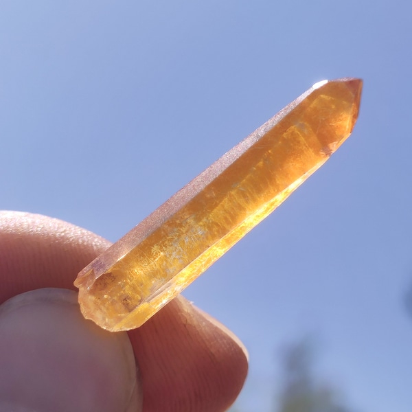 Raw Tangerine Quartz *Rarity* ~ 925 Silver Setting ~ Gemstone Necklace ~HIPPIE ~GOA ~Boho ~Ethno ~Nature ~Healing Stone