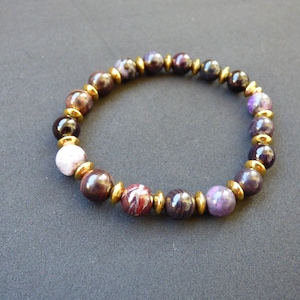 Sugilith Bustamit Richterit Sugilite Edelstein Armband Perlen Heilstein Energie Natur Echt Rarität Selten Schmuck Frau Mann Er Sie Mutter