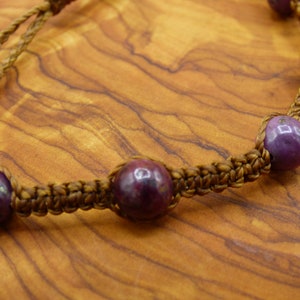 RUBÍ rojo *Rareza* ~ Pulsera de macramé con piedras preciosas ~ GOA ~ Hippie ~ Boho ~ Etno ~ Indie ~ Naturaleza ~ Piedra curativa ~ Única