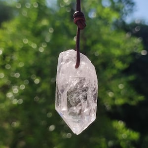 Bergkristall Spitze ~ Edelstein Kette Natur Klar Schutz Rarität Heilstein Kristall Mann Frau Er Sie Geschenk Freund Goa Hippie Glück Chakra