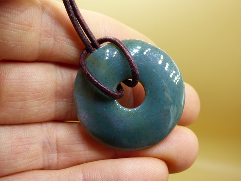 HIPPIE GOA-Goa-Boho-Ethno-Nature-Healing Stone Heliotrope Gemstone Donut Necklace Green