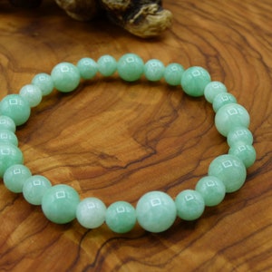 Jade Burma Gemstone Bracelet Stretch GOA Hippie Boho Ethno Indie Nature Healing Stone Energy Chakra image 4