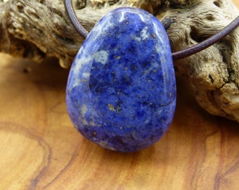 Dumortierit Blau Edelstein Kette Natur Heilstein Mann Frau Glück Schutz HIPPIE GOA Boho Tibet Ethno Rarität Geschenk Er Sie