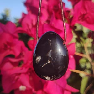 Onyx ~ Gemstone Necklace Black Man Woman Child Gift Him Her Natural Real Energy Jewelry Pendant Lucky Protection Healing Stone Hippie Ethno Boho