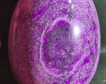 Traumhaftes Sugilith Ei ~ 750ct ~ Sugilite Egg  Edelstein Deko Kristall Meditation Energie Heilstein Rarität Selten Sammler Investition