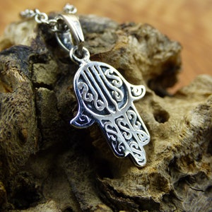 Hamsa ~ Hand of Fatima ~ 925 Sterling Silver ~ HIPPIE ~GOA ~Boho ~Tibet ~Ethno ~Nature