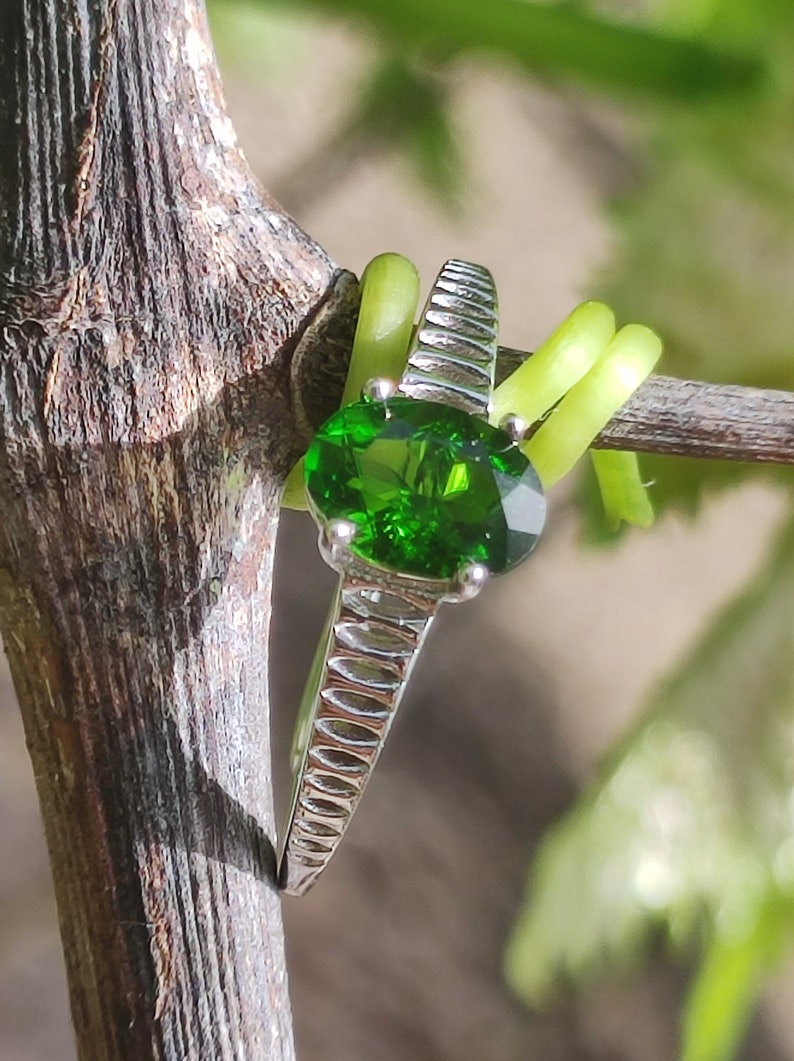 Chrome Diopside Ring 925 Silver Adjustable Size Gemstone Healing Stone ...