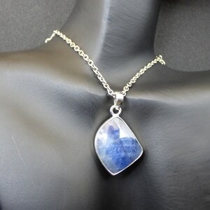 Saphir - Collier de pierres précieuses AAA en argent sterling 925 - Bijoux nobles pour femme et homme en filigrane, cadeau d&#39;anniversaire de mariage, pierre de guérison rareté bleue