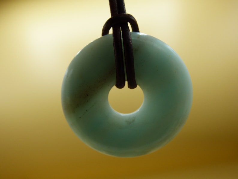 Amazonite ~ Gem Chain ~ HIPPIE ~ GOA ~ Boho ~ Tibet ~ Ethno ~ Nature ~ Donut ~ Protection Symbol ~ Healing Stone