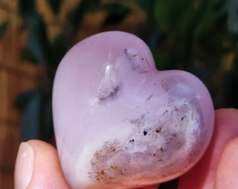 Andenopal Herz Rosa Pink Opal ~ Edelstein Meditation Deko Sphere Crystal HIPPIE  GOA Boho Ethno Heilstein