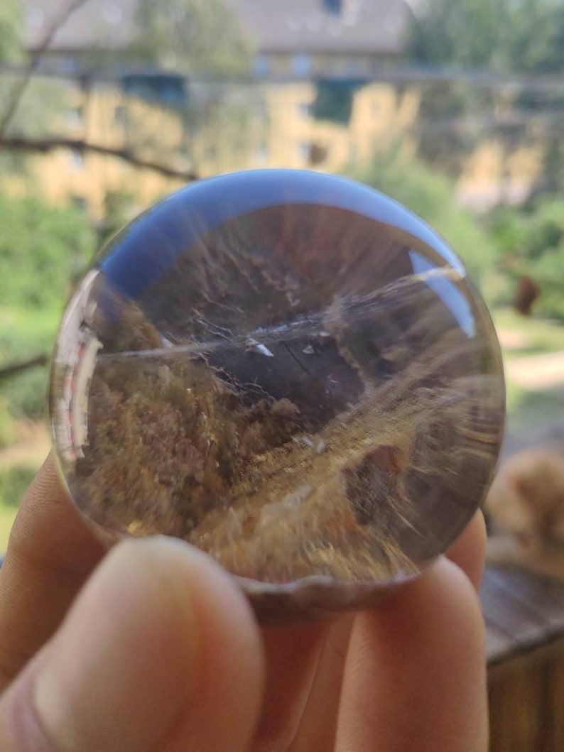 Magical Gemstone Ball Massage /& Deco Sphere Crystal Meditation GOA- Boho- Ethno-Healing Stone HIPPIE AAA Clear Phantom Quartz Red Yellow