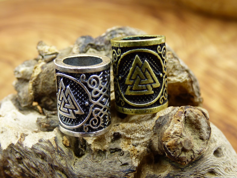 Brass Dreadlock Beads Runes Bronze/Silver Celtic Power Odin Germanic Beard Beads Breads Dreads HIPPIE GOA Boho Nature Vintage Viking 5