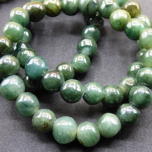 Jade Burma dark green 9-9.5 mm ~ gemstone bracelet stretch high quality jade green natural Myanmar GOA Hippie Boho Nature healing stone energy