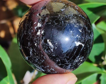 Black Tourmaline / Schorl ~ Magic Gemstone Ball Massage & Decoration Sphere Crystal Play Ball Meditation ~HIPPIE ~GOA~Boho~Ethno~Healing Stone