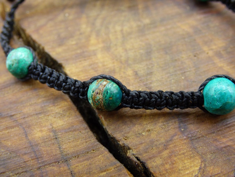 Chrysocoll ~ Gem Makramee Bracelet ~ GOA ~ Hippie ~ Boho ~ Ethno ~ Indie ~ Nature ~ Healing Stone