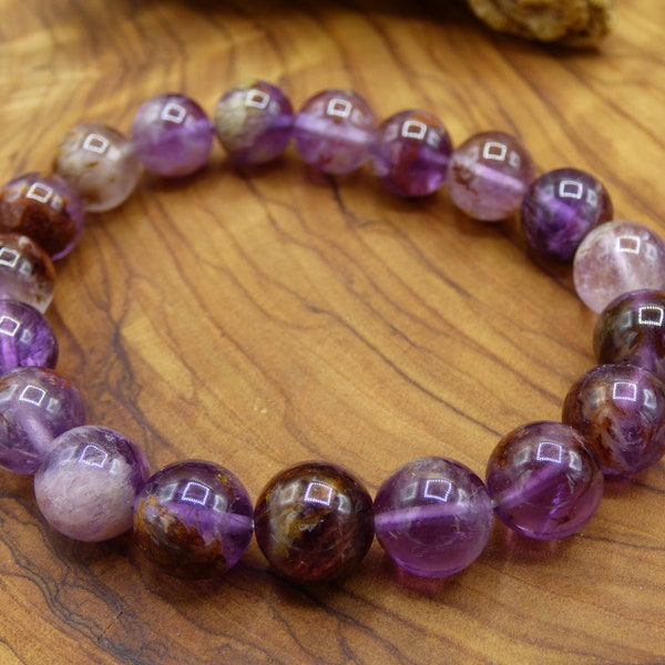 Auralite 23 / Cacoxenite Amethyst ~ Edelstein Armband Stretch ~ GOA ~ Hippie ~Boho ~Ethno ~Indie ~Nature ~Heilstein Energie Chakra