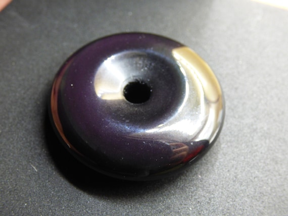 Regenbogen Obsidian (Drachenglas) 30 / 40mm Donut Edelstein Kette Natur Heilstein Mann Frau Glück Schutz HIPPIE GOT Rarität Geschenk Er Sie