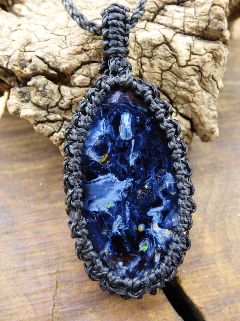 Pietersite Golden ~ macrium Gemstone Necklace ~ Hippie ~ Goa ~ Boho ~ Ethno ~ Nature ~ Healing Stone ~ Flash ~ Fire ~ river ~ Flash ~ rarity