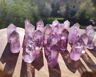 Amethyst Tower Point Purple ~ Crystal Point ~ Magical Gemstone Decoration Obelisk Massage Stick Crystal HIPPIE GOA Ethno Healing Stone Natural Treasure