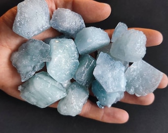 Surowy AAA Akwamaryn Włącz + Wyłącz, Kamień szlachetny, Kryształowy niebieski, Uzdrawiający czakrę, Natura, Brazylia, Dekoracja, Prezent, Energia, Czakra, Dom, Wprowadź się