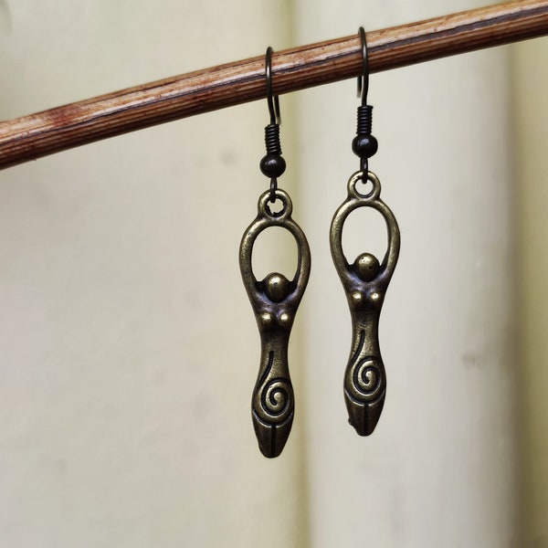 Goddess Spiral Earrings for Women ~ Antique Bronze or 304 Stainless Steel Golden ~ Silver ~HIPPIE ~GOA ~Boho ~Tibet ~Ethno ~Nature ~Esoteric