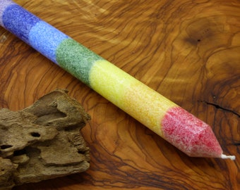 Chakra candle 23 cm long light ~Hippie ~Goa~Esoteric ~Nature ~Ambient light ~Chill ~Warm light gift