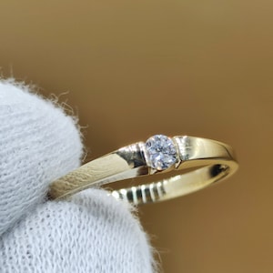Diamonds (brilliant cut) - 585 yellow gold ring size 19 (59) - gemstone healing stone energy power women ring jewelry high quality precious