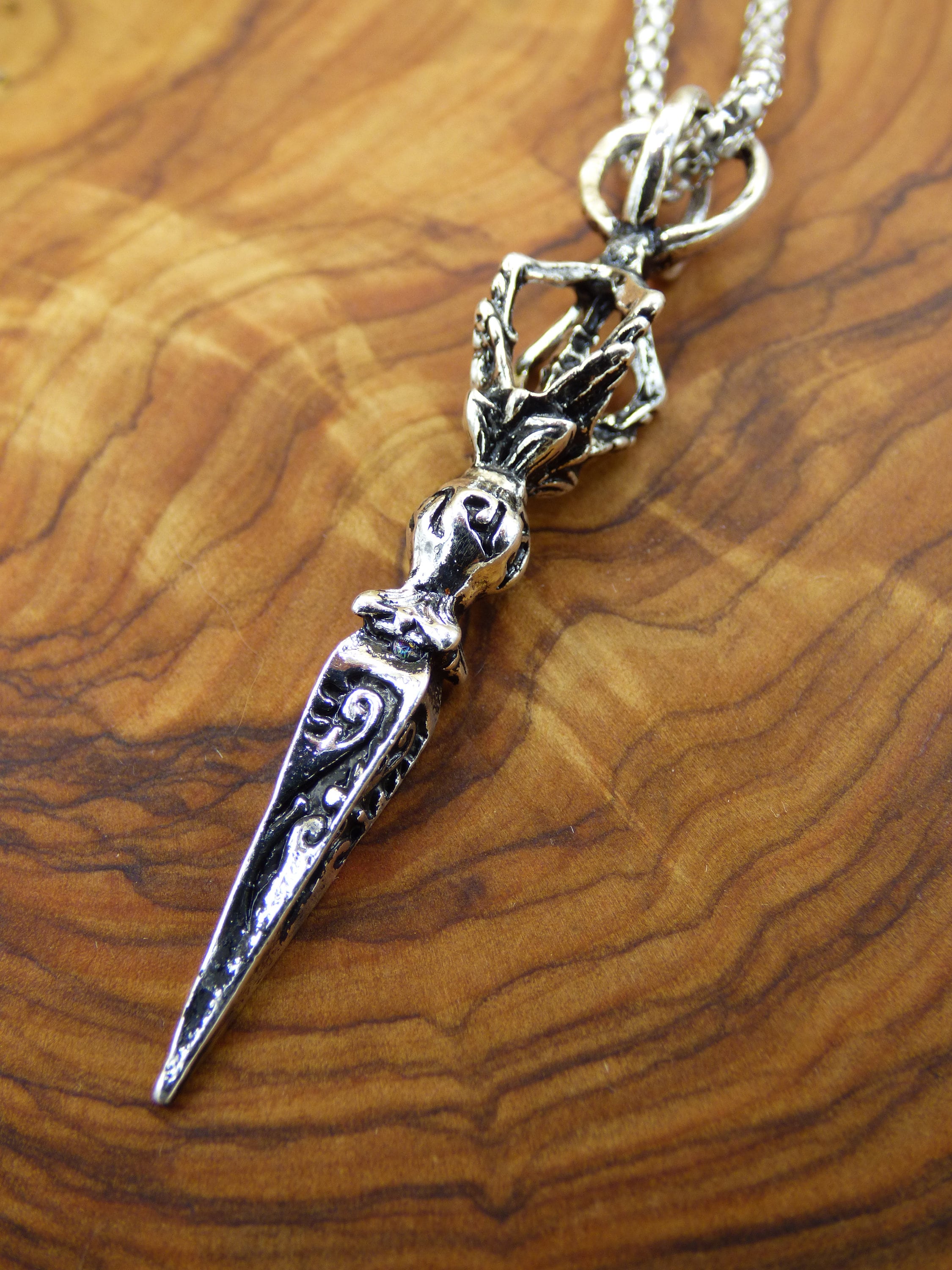 Dorje Vajra Ganesha Lucky Arrow ~ Silver Tibetan Pendant Necklace