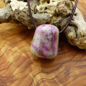 Ruby in Feldspar ~ Gemstone Necklace ~HIPPIE ~GOA ~Boho ~Ethno ~Nature ~Healing Stone