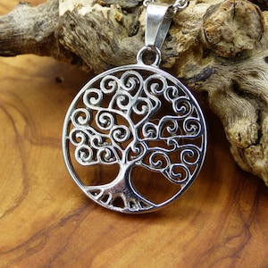 Trädhängehalsband ~ 304 rostfritt stål silver ~ Tibet ~ Hippie ~ Goa ~ Boho ~ Tibet ~ Etno ~ Natur ~ Esoterisk ~ Etnisk ~ Indisk ~ Livets träd ~ Rötter